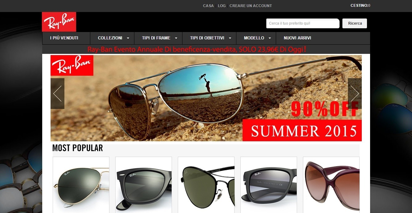 sconto rayban