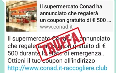 Il Cyber Crime offre buoni sconto Conad