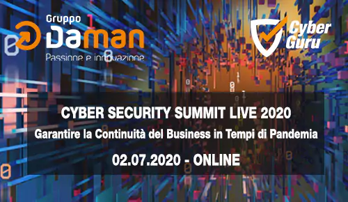 CYBERSECURITY SUMMIT LIVE 2020: 02 luglio