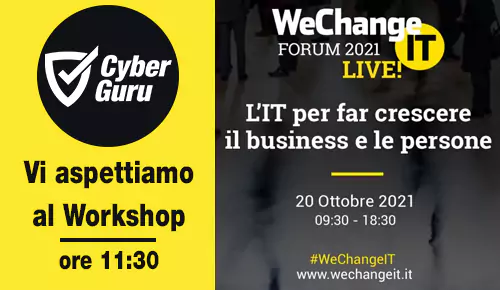 Cyber Guru partecipa al WeChangeIT Forum Live