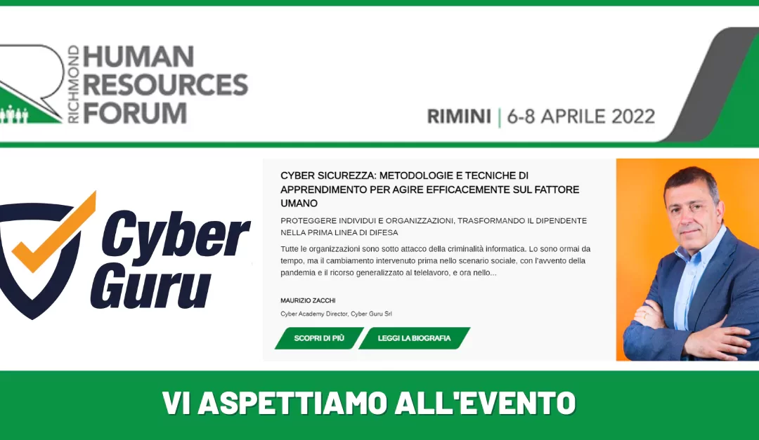 Cyber Guru partecipa allo Human Resources Forum 2022