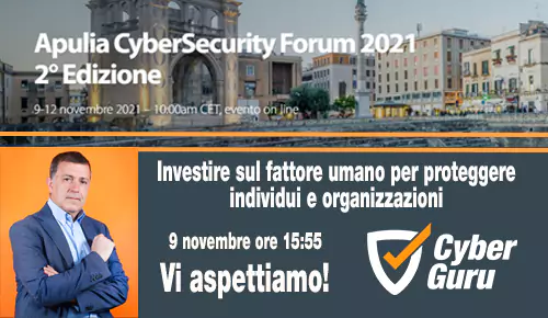 Cyber Guru partecipa all’evento Apulia CyberSecurity Forum 2021