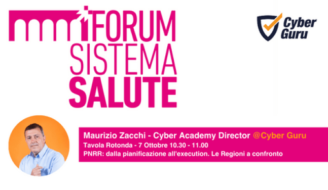 Cyber Guru parteciperà a Forum Sistema Salute 2022