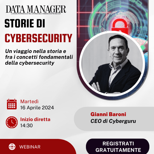 Gianni Baroni, CEO Cyber Guru, all'evento Storie di cybersecurity 